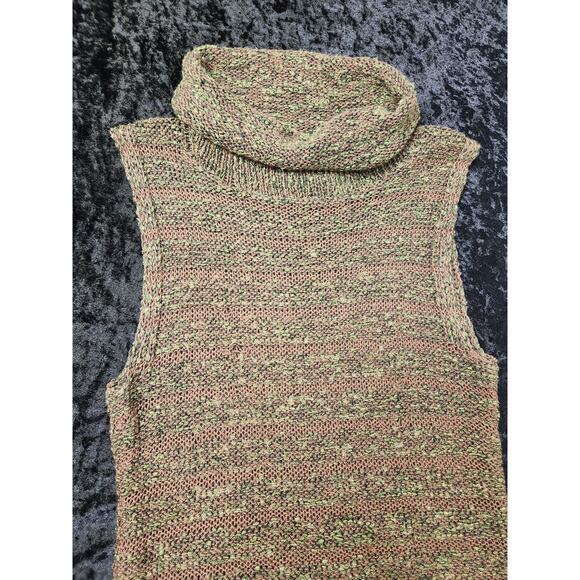 Cecile Benac Womens Turtleneck Knitted Top Brown & Green- Size Small - Picture 5 of 10